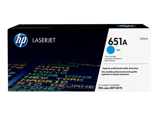 [CE341A] HP 651A Cyan Original LaserJet Toner Cartridge