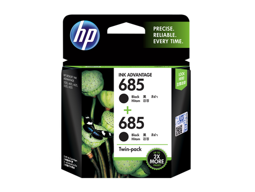 [L0S22AA] HP 685 2-pack Black Original Ink Advantage Cartridges