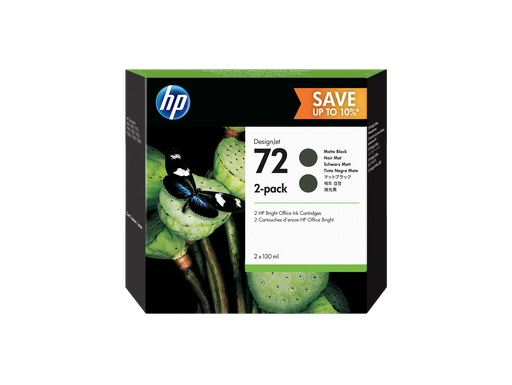 [P2V33A] HP 72 2-pack 130-ml Matte Black DesignJet Ink Cartridges