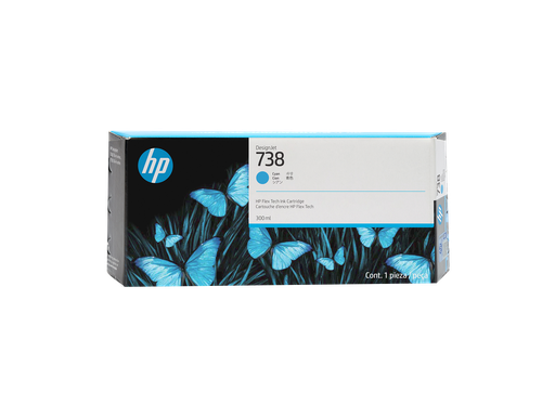 [676M6A] HP 738 300-ml Cyan DesignJet Ink Cartridge