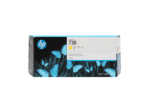 [676M8A] HP 738 300-ml Yellow DesignJet Ink Cartridge