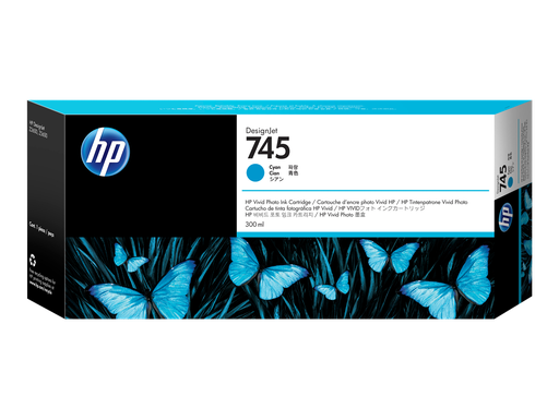 [F9K03A] HP 745 300-ml DesignJet Cyan Ink Cartridge