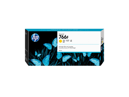 [1XB31A] HP 766F 300-ml Yellow DesignJet Ink Cartridge