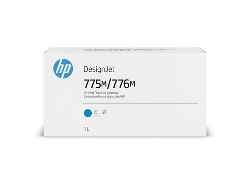 [3WW81A] HP 775M/776M 1-liter Cyan Ink Cartridge
