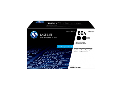 [CF280AD1] HP 80A 2-pack Black Original LaserJet Toner Cartridges
