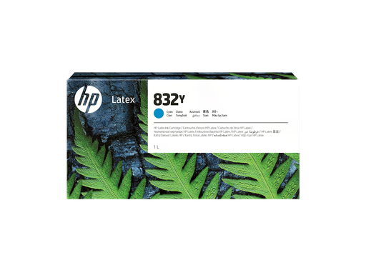 [4UV06A] HP 832Y 1-liter Cyan Latex Ink Cartridge