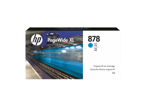 [312Z2A] HP 878 1-liter Cyan PageWide XL Ink Cartridge