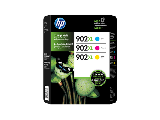 [T0A41BN] HP 902XL 3-pack High Yield Cyan/Magenta/Yellow Original Ink Cartridges