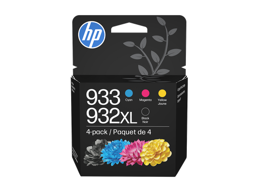 [N9H62FN] HP 932XL High Yield Black/933 Cyan/Magenta/Yellow 4-pack Original Ink Cartridges