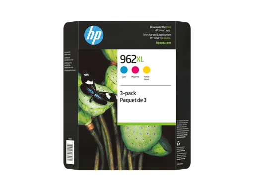 [3JB36BN] HP 962XL 3-pack High Yield Cyan/Magenta/Yellow Original Ink Cartridges
