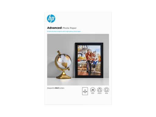 [Q5456A] HP Advanced Photo Paper, Glossy, 250 g/m2, A4 (210 x 297 mm), 25 sheets