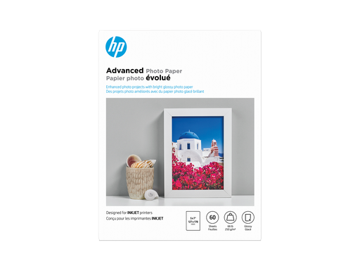 [Q8690A] HP Advanced Photo Paper, Glossy, 65 lb, 5 x 7 in. (127 x 178 mm), 60 sheets